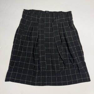 H&M Black Checkered A-Line Skirt